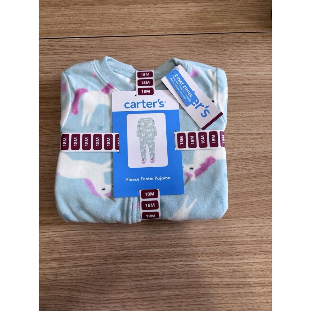 Baby Girl 18M NWT Carter’s Unicorn Fleece Footed Sleeper